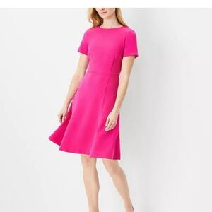 Ann Taylor Vibrant Pink Midi Dress